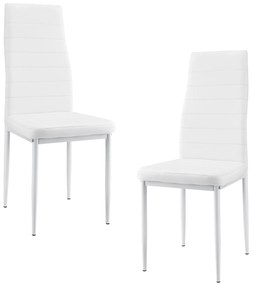 [en.casa] Étkezőszék szett párnázott műbőr szék Graz 2 darabos szett 96 x 43 cm fehér