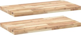 vidaXL 2 db kezeletlen tömör akácfa függőpolc 100 x 40 x 4 cm