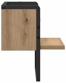 vidaXL Falpolc polcokkal Művészi tölgy 20 x 25 x 30 cm Faanyag