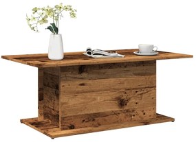 Antik fa színű szerelt fa dohányzóasztal 102 x 55,5 x 40 cm