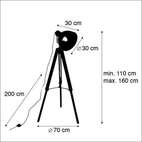 Okos ipari állólámpa fa szürke színben, wifivel, A60 - Laos