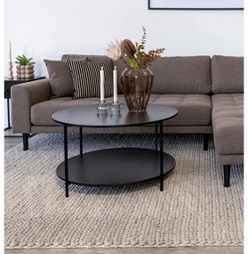 Fekete kerek dohányzóasztal fekete asztallappal ø 80 cm Vita – House Nordic