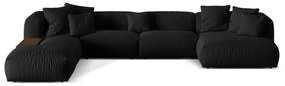 Fekete moduláris sarokkanapé (bal oldali-U alakú) Martina – Micadoni Home