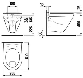 JIKA H8202280000001 - Függesztett WC PROFI kerámia/fehér
