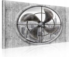Vászonkép 100x75 Városkép New York ventilátor ablak retro urbanizmus beton