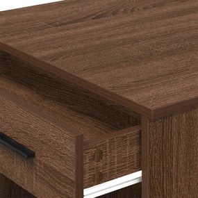 íróasztal fiókkal polccal barna tölgy 102x62x77,5 cm gépelt fa