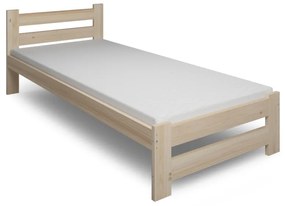HEUREKA tömörfa ágy + DE LUX habszivacs matrac + ágyrács AJÁNDÉK, 80x200, natúr-lakk