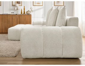 Fehér zsenília kinyitható-tárolóhelyes sarokkanapé (bal oldali-heverő résszel) Everest – Bobochic Paris