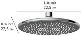 WENKO 24926100 - Zuhanyfej WATERSAVING SYSTEM 22,5x22,5 cm fényes króm/szürke