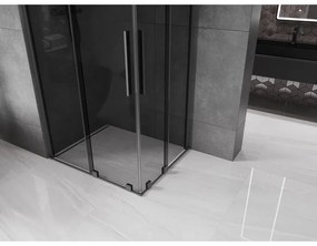 Mexen Velar Duo, zuhanykabin tolóajtóval 90 x 80 cm, 8mm szürke üveg, polírozott grafit, 871-090-080-42-95