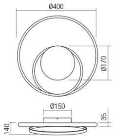 Redo 01-1790 - LED-dimmelhető fali lámpatest TORSION LED/27W/230V bronz