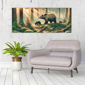 Kép - Medvék az erdőben (120x50 cm)