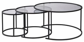 Aurum Black and Grey dohányzóasztal szett80 cm, 3 db