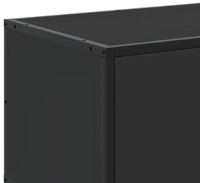 fekete szerelt fa és fém TV-szekrény 150x35x41 cm