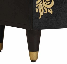 vidaXL Éjjeliszekrény fiókkal Fekete 50 x 33 x 62 cm Tömör Mangófát