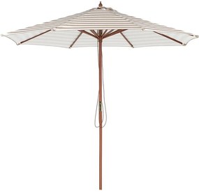 Fehér és bézs napernyő ⌀ 260 cm FERENTILLO Beliani