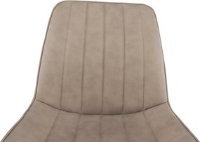 Szék, ekobőr szürkésbarna taupe/fekete, HAZAL