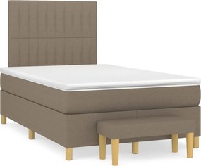 vidaXL tópszínű szövet rugós ágy matraccal 120 x 200 cm
