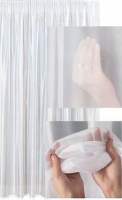 Függöny Nappali Függöny Bevarrt Hullámszalaggal Fehér Fényes Sz. 360x180