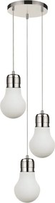 Aldabra Bulb függőlámpa E27-es foglalat, 3 izzós, 60W króm-fehér