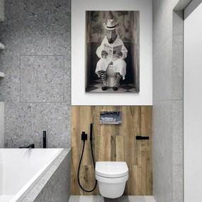 Kép zebra újsággal a WC-n