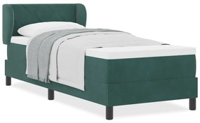 Boxspring Ágy Matraccal Sötét Zöld 80x200 cm Bársony