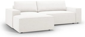 Fehér buklé kinyitható sarokkanapé (bal oldali) Jodie – Micadoni Home