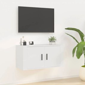 Magasfényű fehér fali tv-szekrény 80x34,5x40 cm