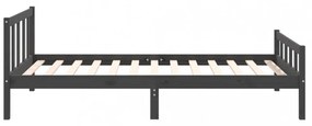 szürke tömör fa ágykeret 100 x 200 cm