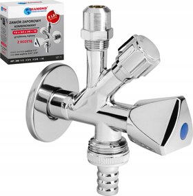 Kombinált Gombaszelep Szögletes Kombi 1/2x3/4x3/8 Mosogatógéphez