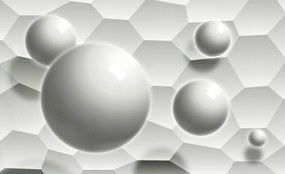 Fotótapéta flizelina Fehér gömbök és geometria minimalizmus stílus 312x219 +ragasztó