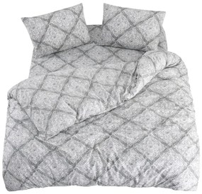 Szürke négyrészes kétszemélyes hosszabbított ágyneműhuzat lepedővel 200x220 cm Geometric – Mila Home