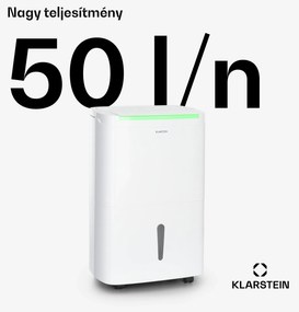 Klarstein DryFy Connect 50 Smart, Párátlanító, WiFi, Kompresszor, 50l/d, 45-55 m², Fehér