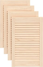 vidaXL 4 db tömör fenyőfa lamellás szekrényajtó 61,5 x 39,4 cm