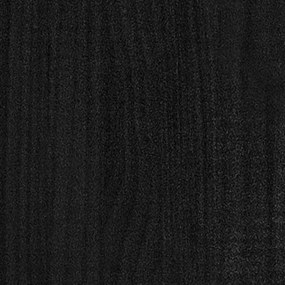 négyszintes fekete tömör fenyőfa könyvszekrény 100x30x140 cm