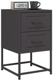Fekete acél éjjeliszekrény 36 x 39 x 60,5 cm