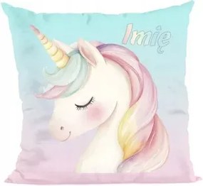 Romantikus unikornis párna – pasztell, névvel 40x40cm