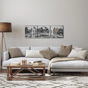Kép - A nagyváros a sárga toronnyal (órával) (90x30 cm)