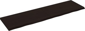 vidaXL sötétbarna kezelt tömör fa fürdőszobai pult 180x50x(2-4) cm