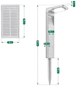 Napelemes kerti LED-lámpa L-356962 - 30 LED