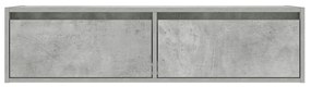 TV szekrény LED világítással beton szürke 100X35,5x25 cm