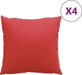 vidaXL 4 db piros szövet kanapépárna 60 x 60 cm