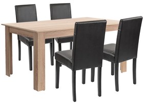 Leon 4+1 étkező garnitúra sonoma tölgy-fekete