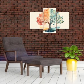 Kép – Duális fa pillangóval (90x60 cm)