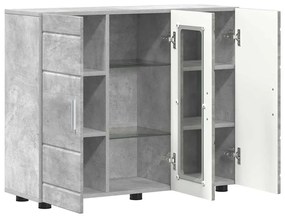 Széf polcokkal ajtóval Beton szürke 55.5 x 29 x 100 cm Faanyag