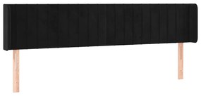 fekete bársony LED-es fejtámla 163 x 16 x 78/88 cm