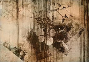 Tapéta Bézs elegancia absztrakt vintage virágok szürke 368x280 +ragasztó