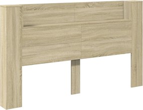 vidaXL LED-es Fejtámla Szekrény Sonoma 180 x 16,5 x 103,5 cm Faanyag