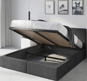 Ágy 140x200 Kárpitozott Hilton matrac Amber emelhető ágyrács