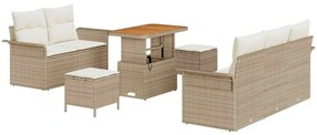 vidaXL Kerti Kanapé Szett párnával tárolóval 8 pcs Beige és krém